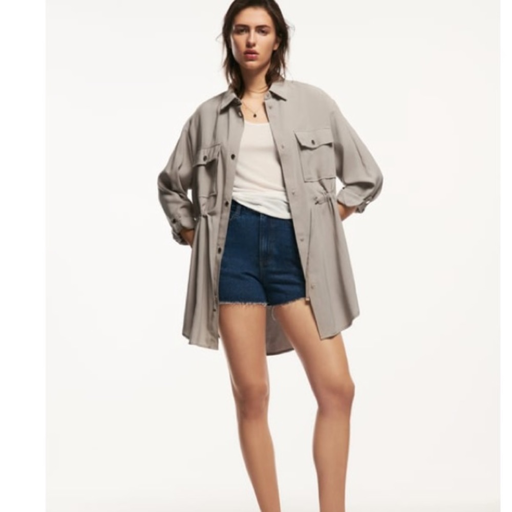 ZARA Trench Overshirt / Shacket in Sand Size XS - NEW WITH TAGS - NWT
